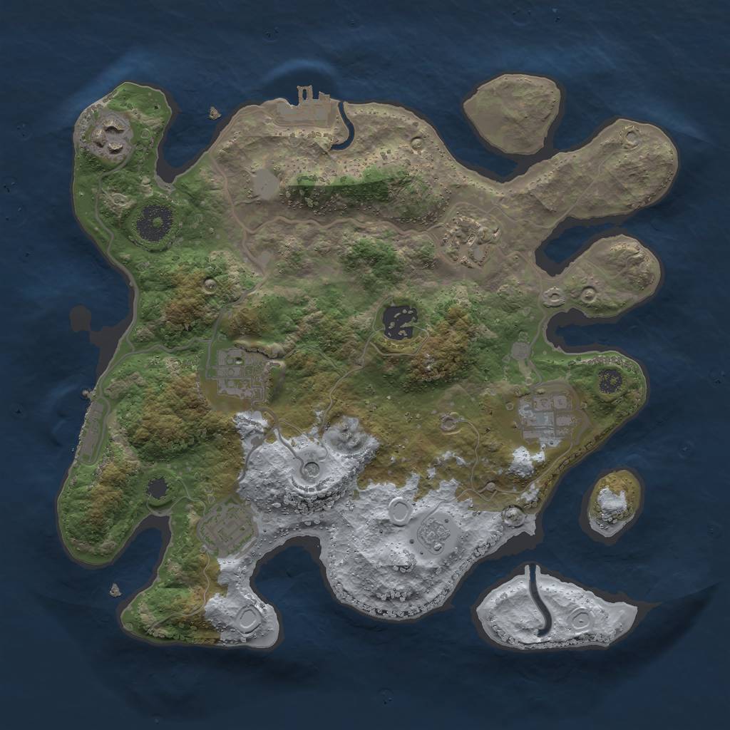 Rust Map: Procedural Map, Size: 3000, Seed: 21682, 13 Monuments