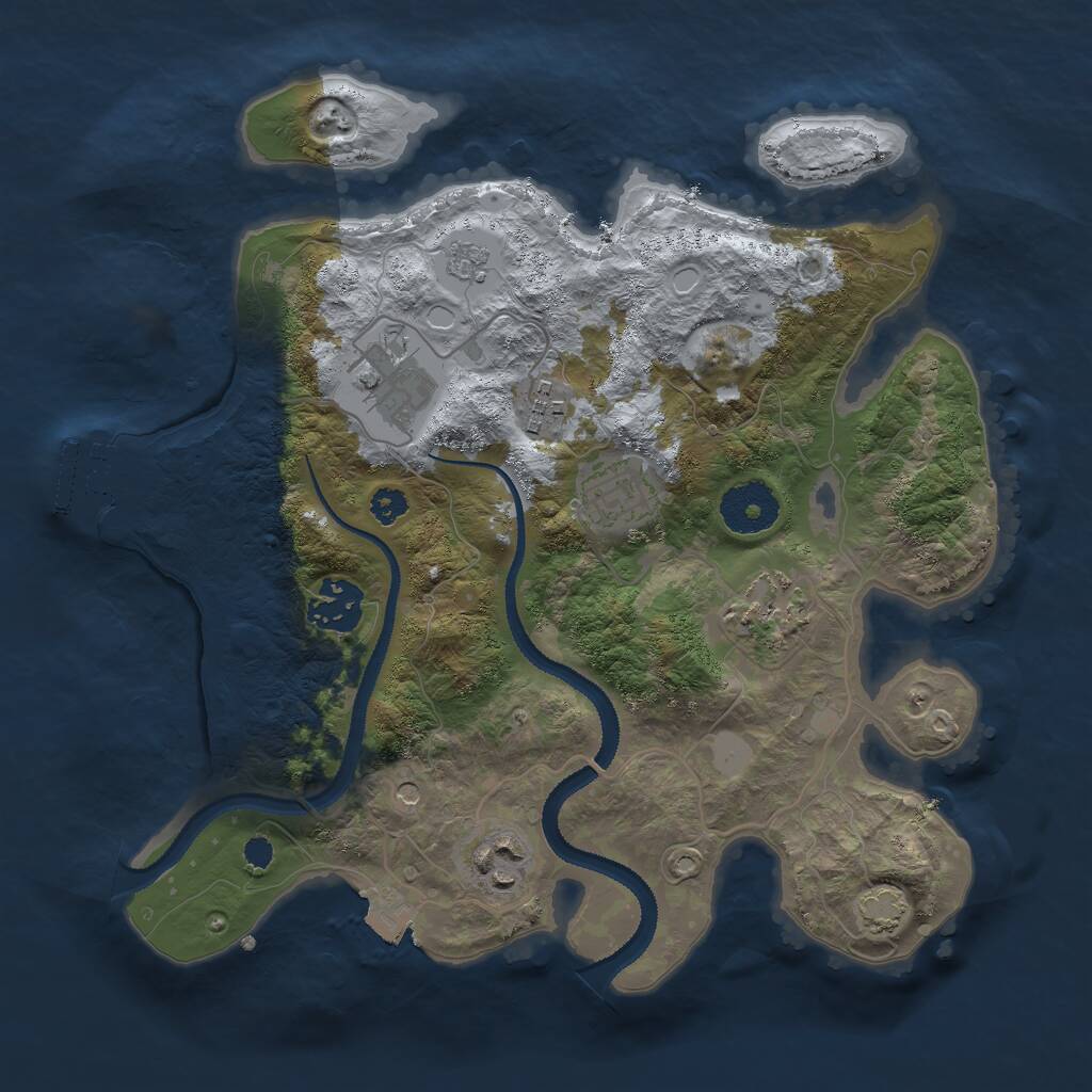 Rust Map: Procedural Map, Size: 3000, Seed: 18384, 11 Monuments