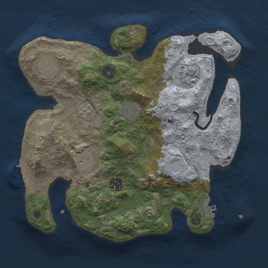 Rust Map: Procedural Map, Size: 3000, Seed: 27460, 13 Monuments