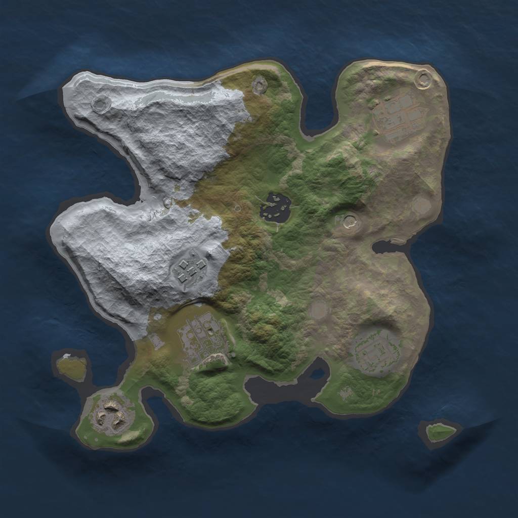 Rust Map: Barren, Size: 2500, Seed: 10918, 9 Monuments