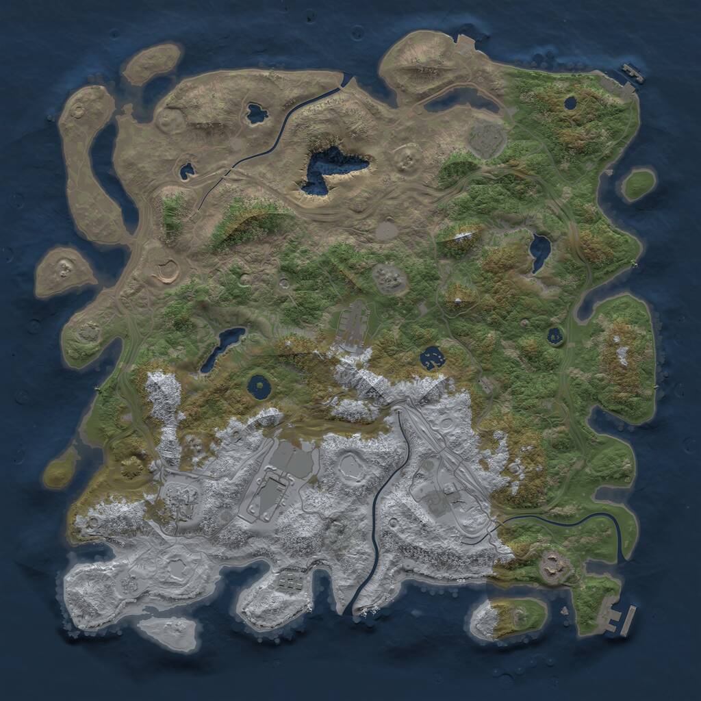Rust Map: Procedural Map, Size: 4500, Seed: 1809225211, 15 Monuments