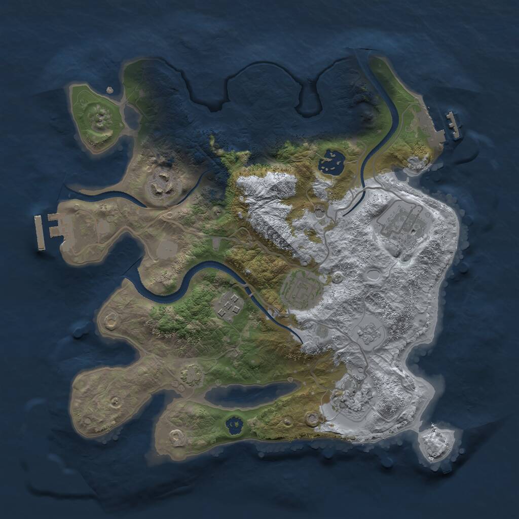 Rust Map: Procedural Map, Size: 3000, Seed: 8078, 12 Monuments