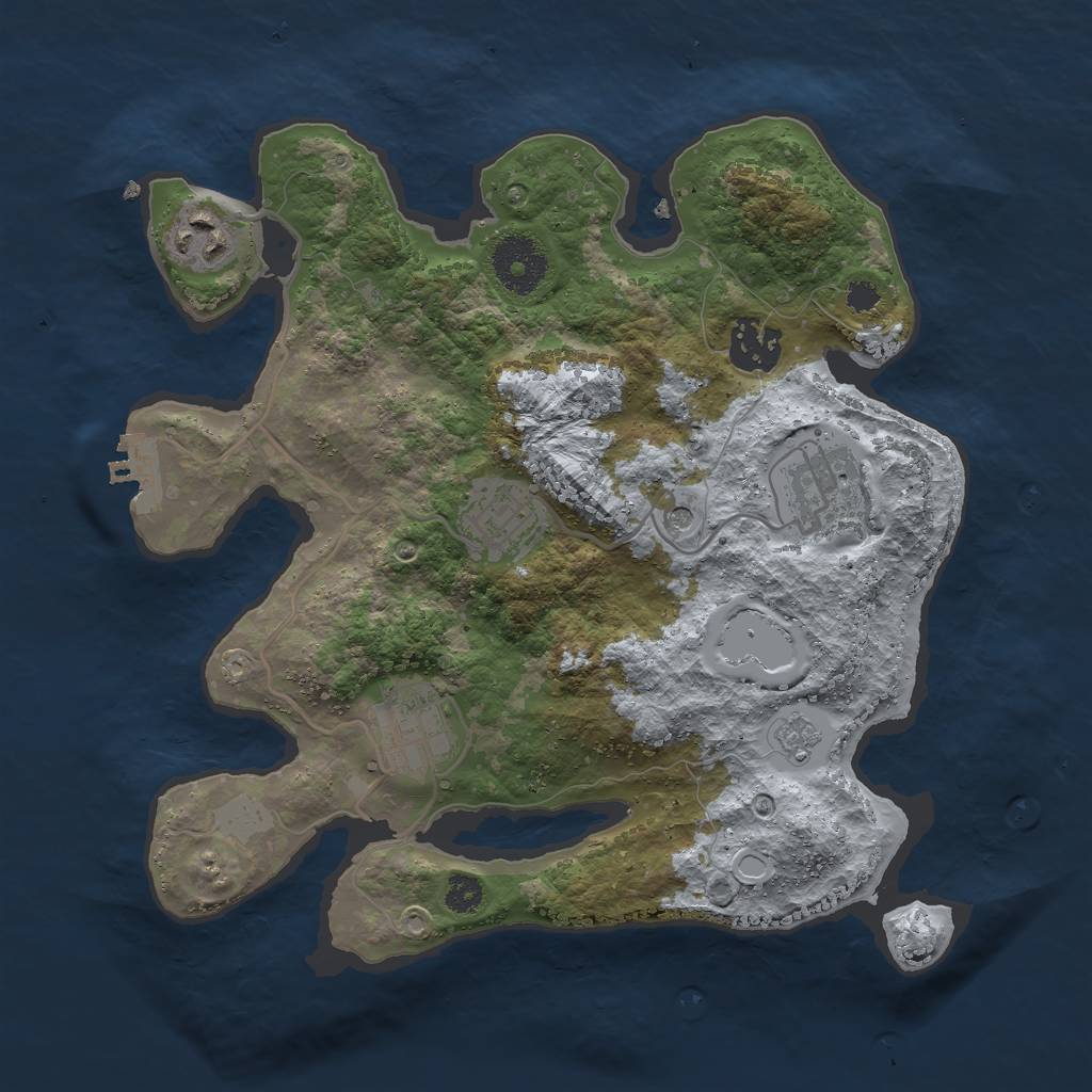Rust Map: Procedural Map, Size: 3000, Seed: 8078, 11 Monuments