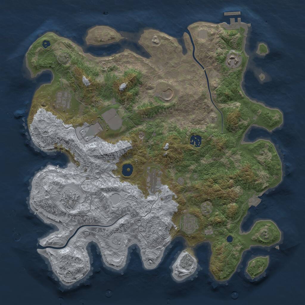 Rust Map: Procedural Map, Size: 3800, Seed: 9764131, 14 Monuments