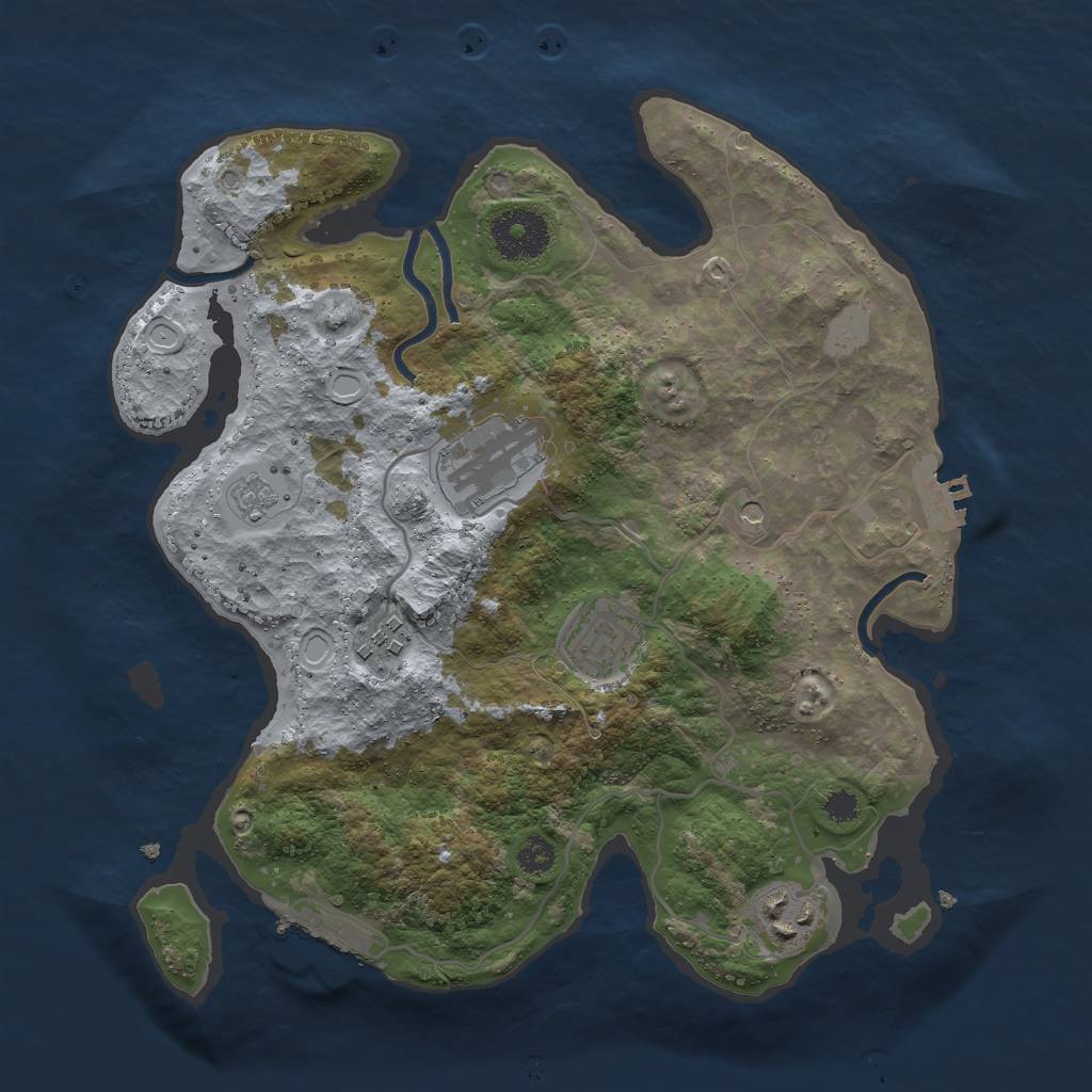 Rust Map: Procedural Map, Size: 3000, Seed: 17523, 11 Monuments