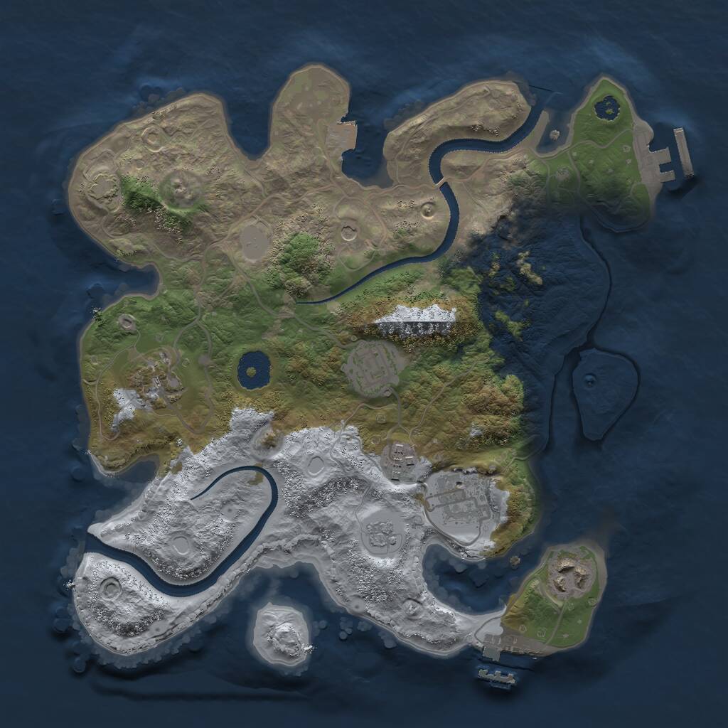 Rust Map: Procedural Map, Size: 3000, Seed: 12833, 11 Monuments