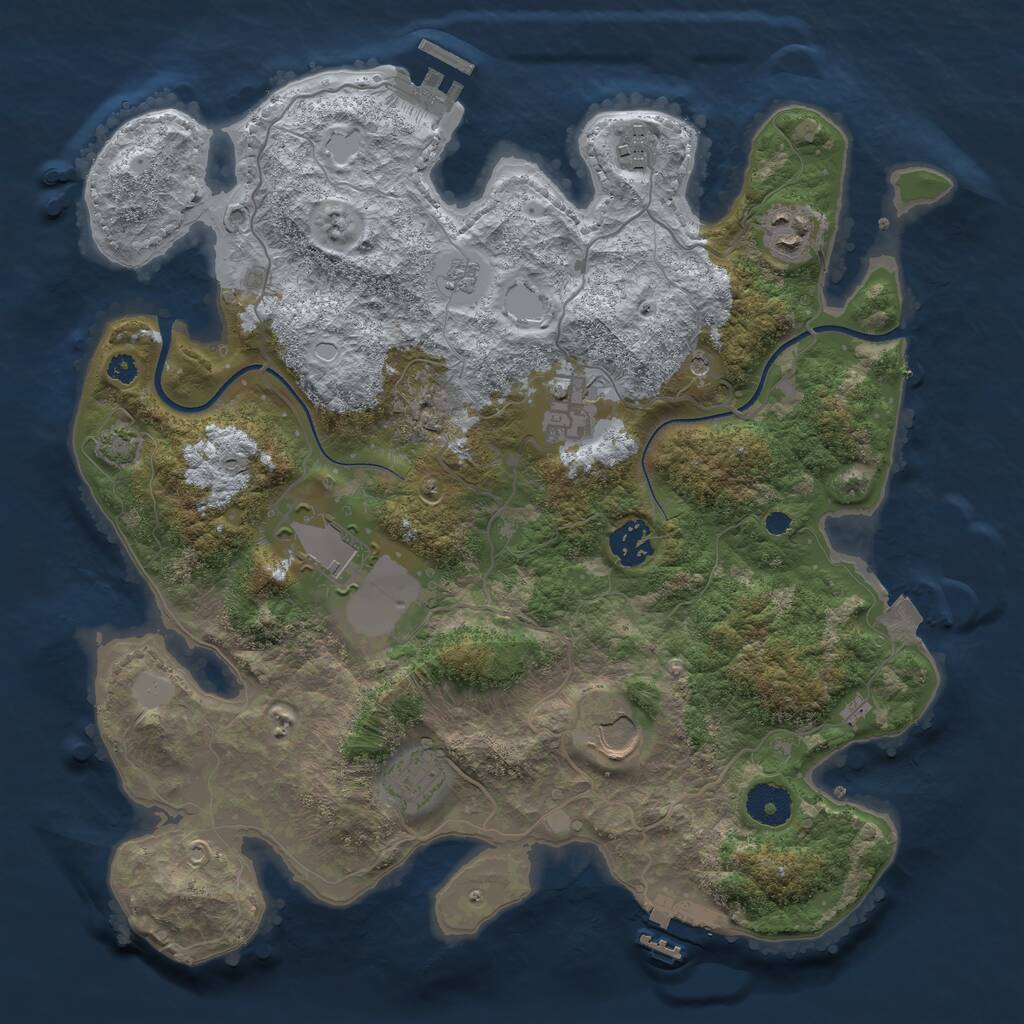 Rust Map: Procedural Map, Size: 3500, Seed: 89661142, 13 Monuments