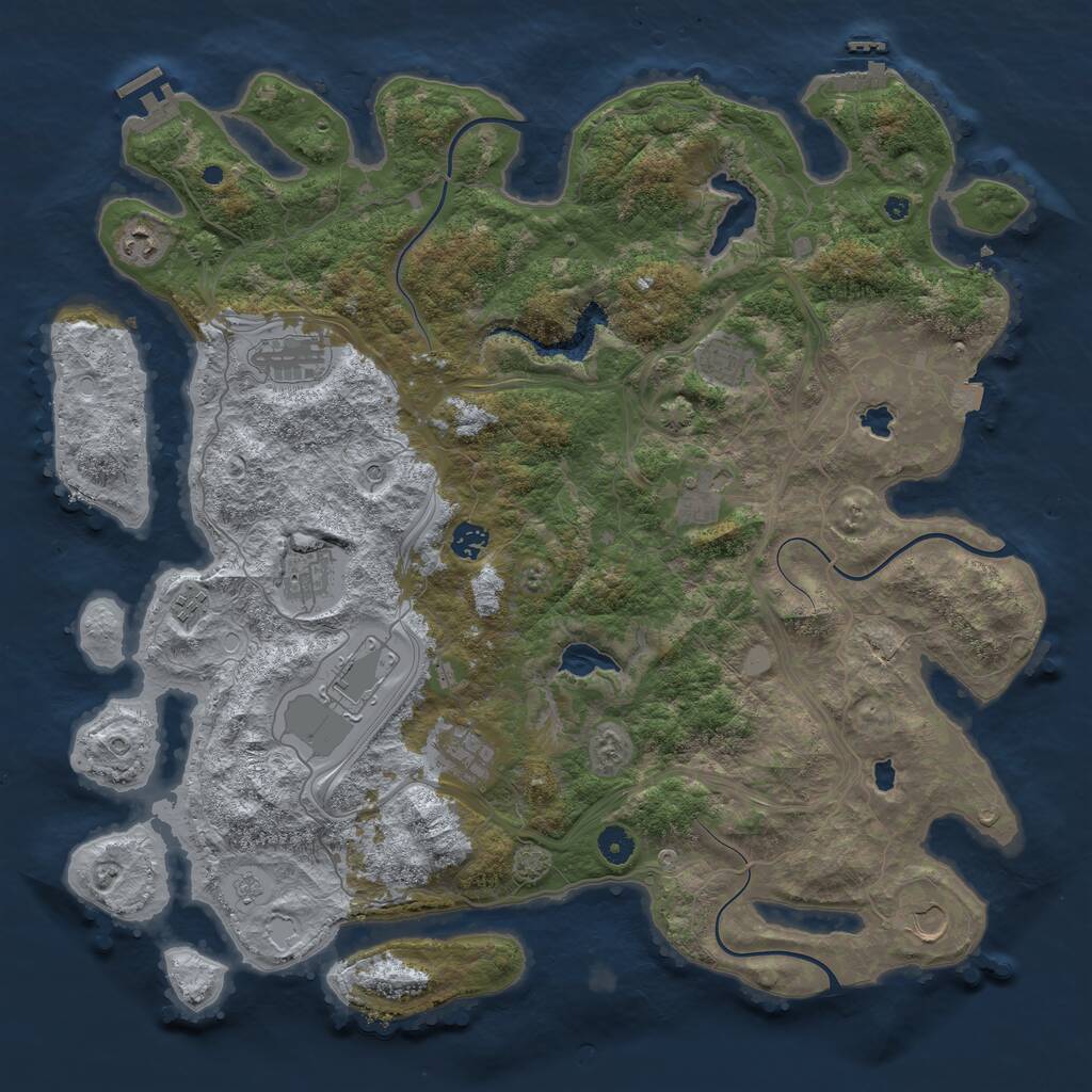 Rust Map: Procedural Map, Size: 4500, Seed: 68746, 16 Monuments