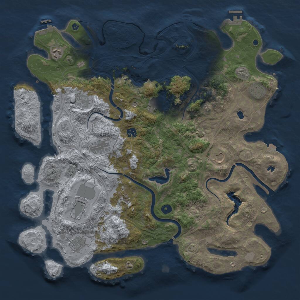 Rust Map: Procedural Map, Size: 4500, Seed: 68746, 17 Monuments