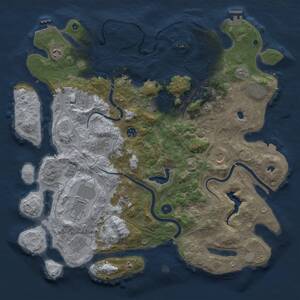 Thumbnail Rust Map: Procedural Map, Size: 4500, Seed: 68746, 17 Monuments