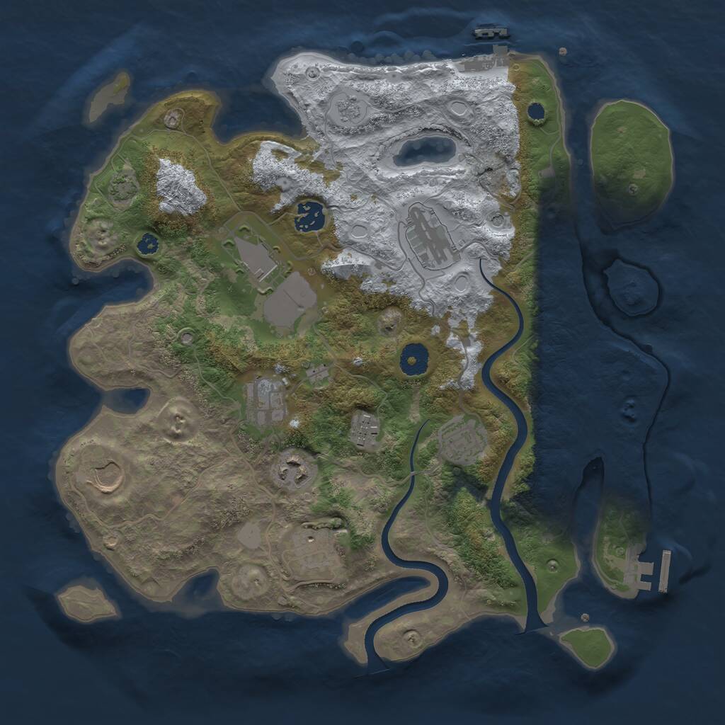 Rust Map: Procedural Map, Size: 3500, Seed: 34289491, 15 Monuments