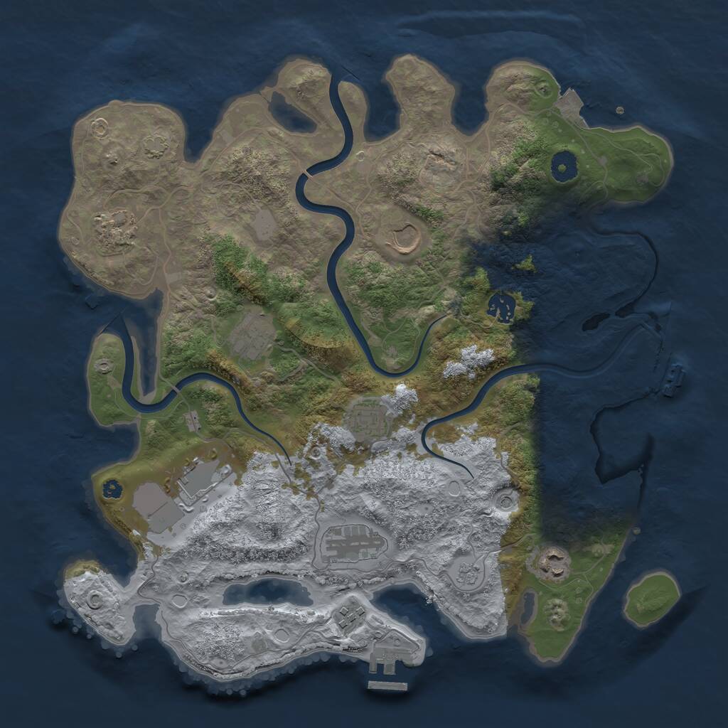 Rust Map: Procedural Map, Size: 3750, Seed: 341321, 15 Monuments