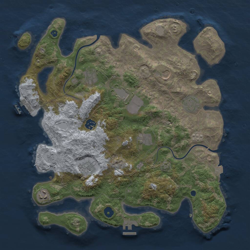 Rust Map: Procedural Map, Size: 3750, Seed: 37173221, 15 Monuments