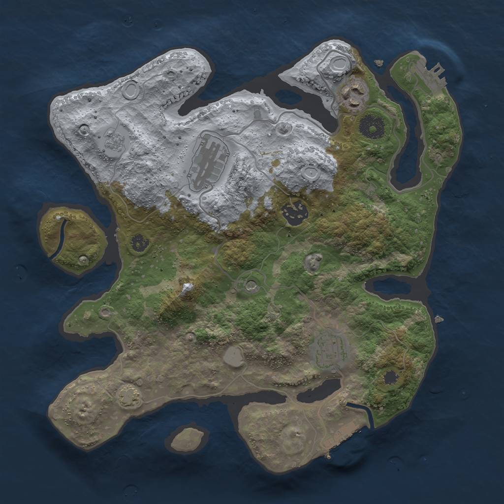 Rust Map: Procedural Map, Size: 3000, Seed: 239311490, 12 Monuments