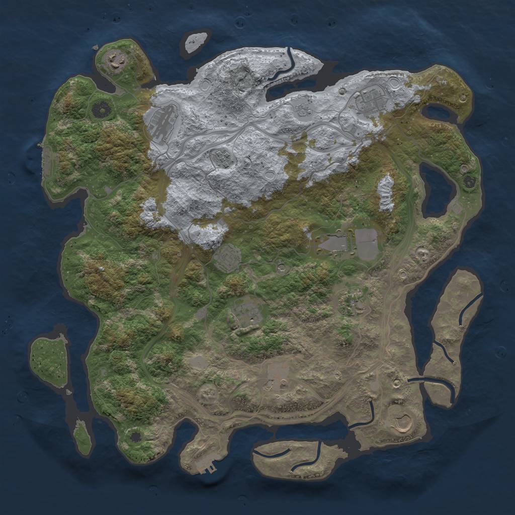 Rust Map: Procedural Map, Size: 4250, Seed: 284378816, 17 Monuments