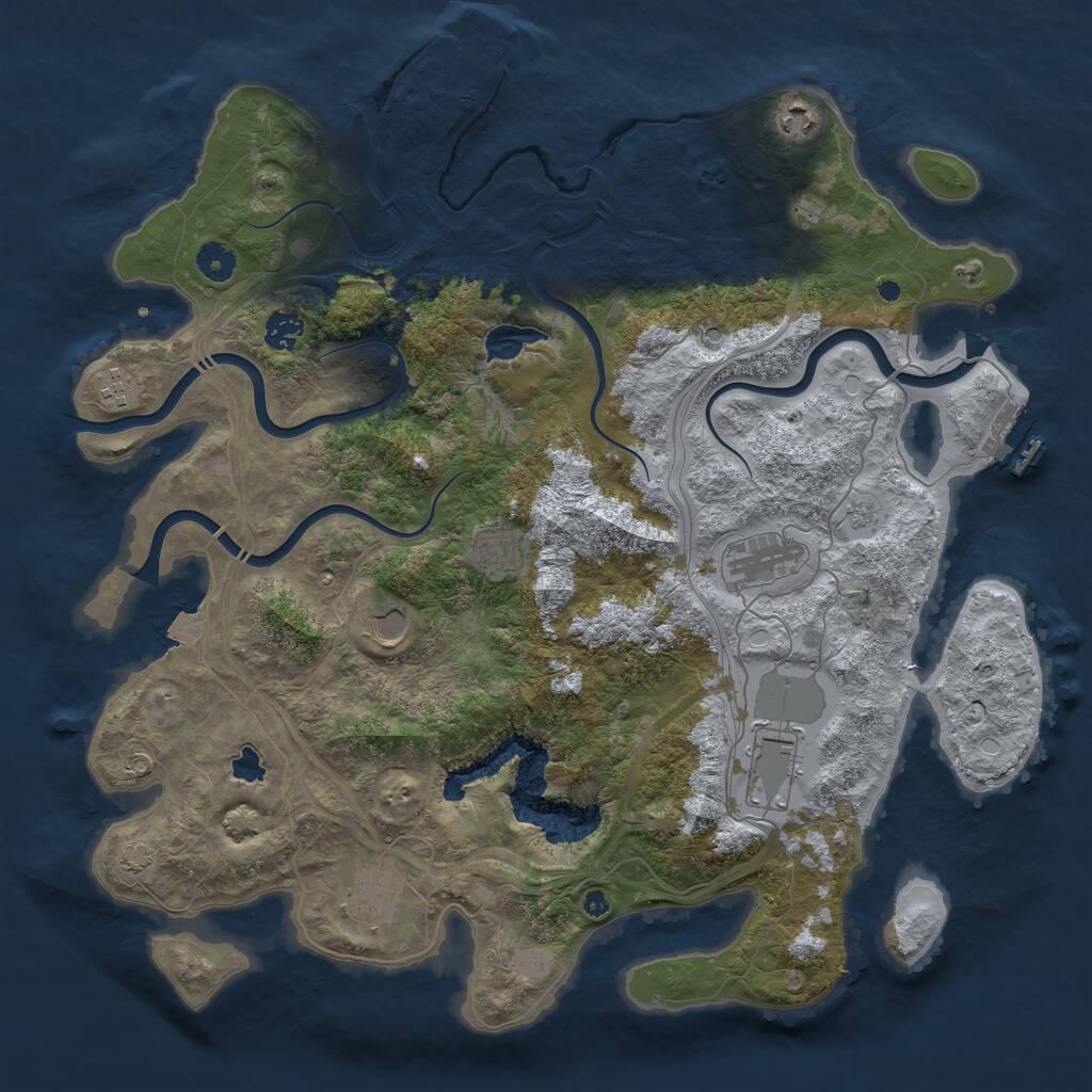 Rust Map: Procedural Map, Size: 4250, Seed: 161185, 14 Monuments