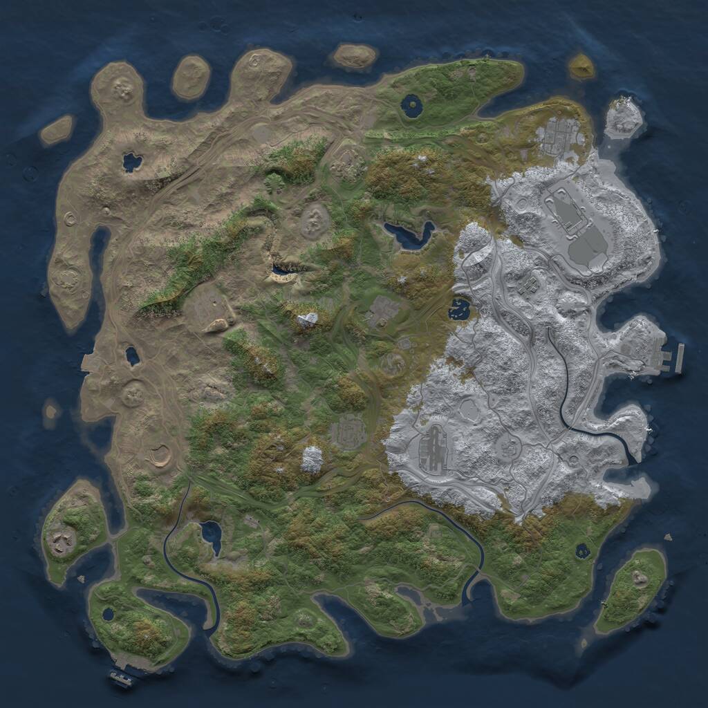 Rust Map: Procedural Map, Size: 4800, Seed: 919670527, 17 Monuments