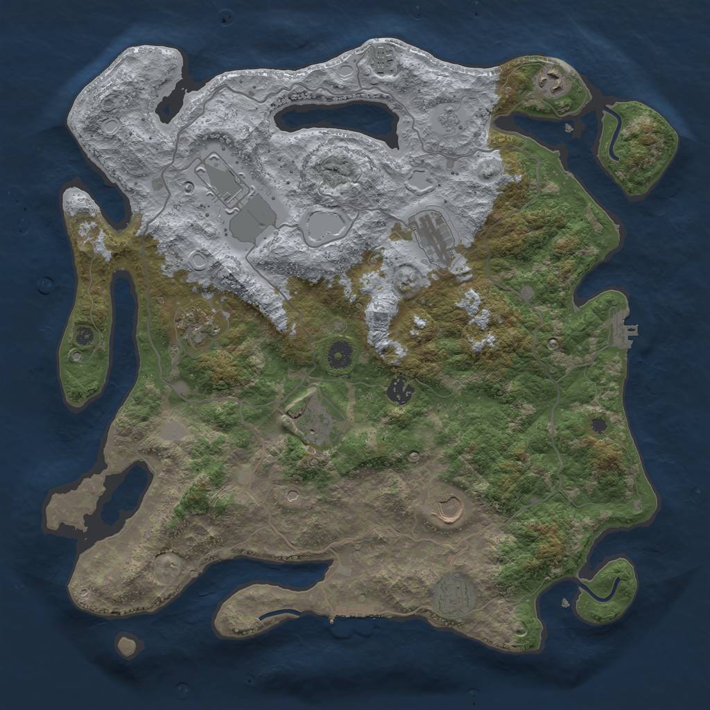 Rust Map: Procedural Map, Size: 4000, Seed: 1768884416, 16 Monuments