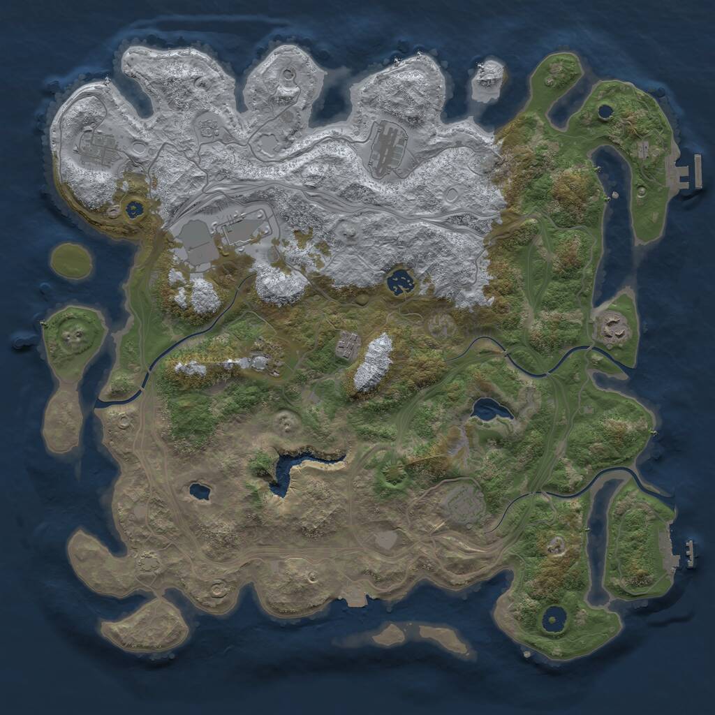 Rust Map: Procedural Map, Size: 4250, Seed: 848583794, 14 Monuments