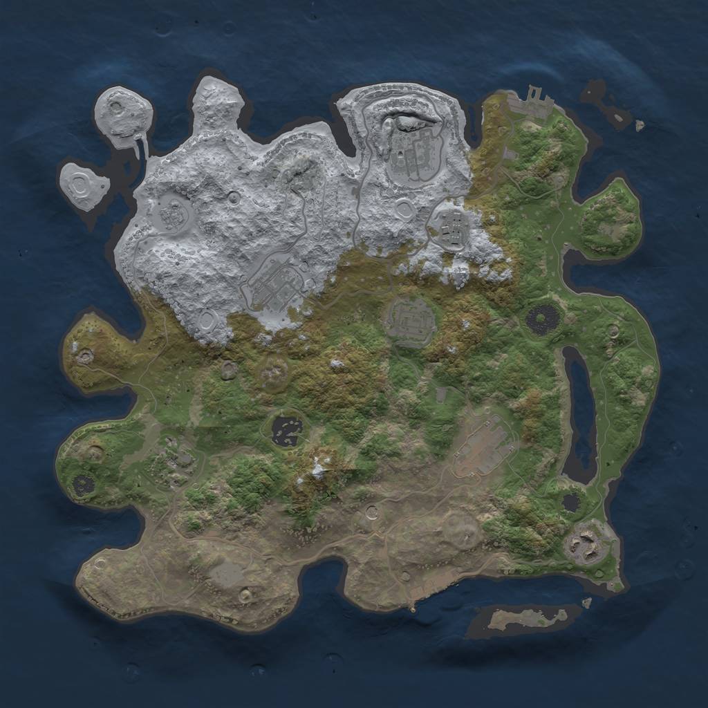 Rust Map: Procedural Map, Size: 3350, Seed: 648252, 15 Monuments