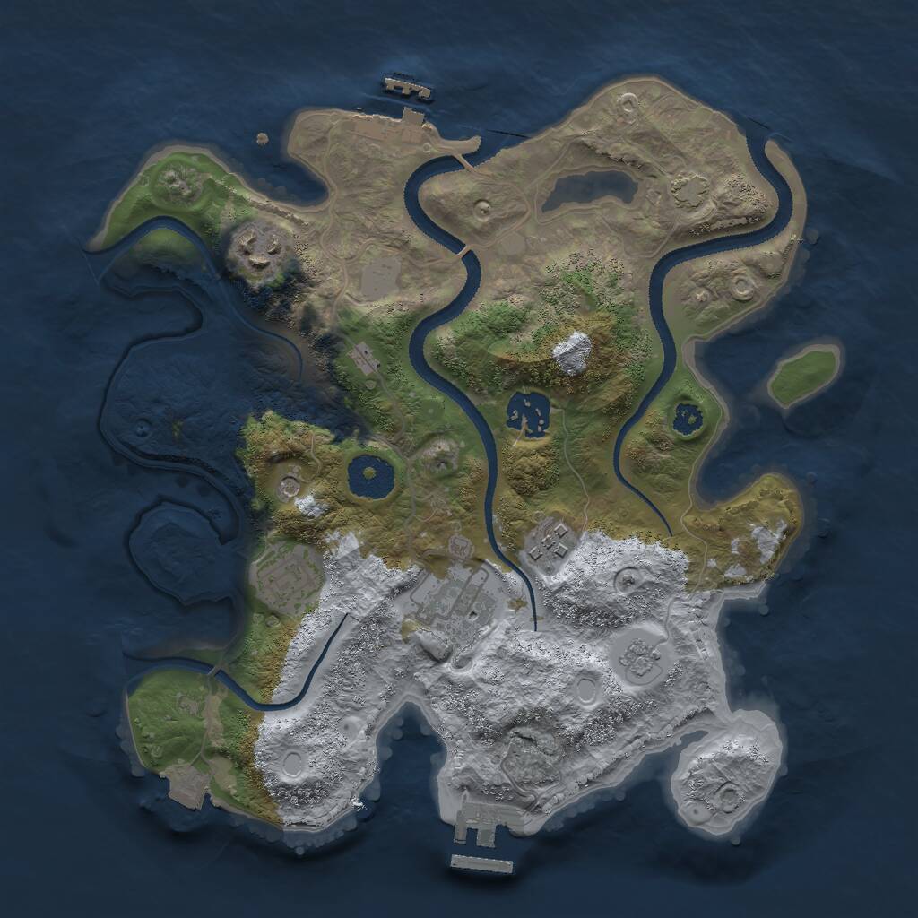 Rust Map: Procedural Map, Size: 3000, Seed: 988, 11 Monuments