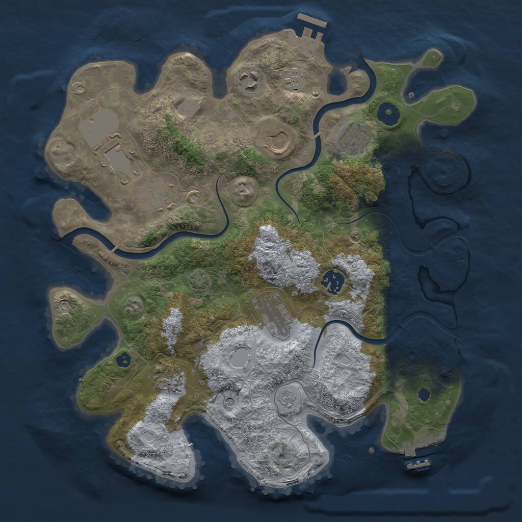 Rust Map: Procedural Map, Size: 3500, Seed: 1590105830, 15 Monuments
