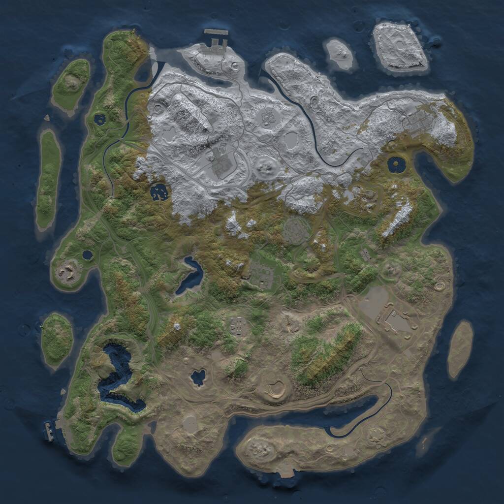 Rust Map: Procedural Map, Size: 4250, Seed: 1585291809, 16 Monuments