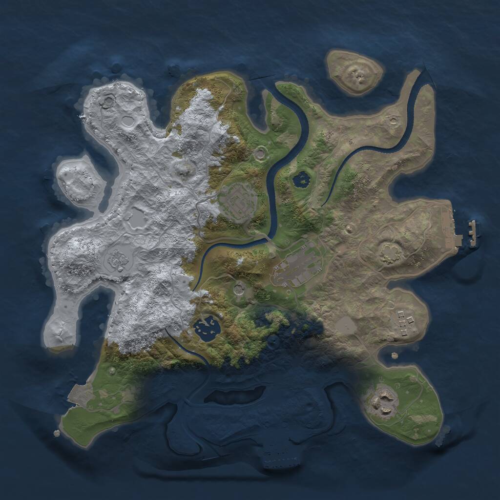 Rust Map: Procedural Map, Size: 3000, Seed: 24098, 11 Monuments