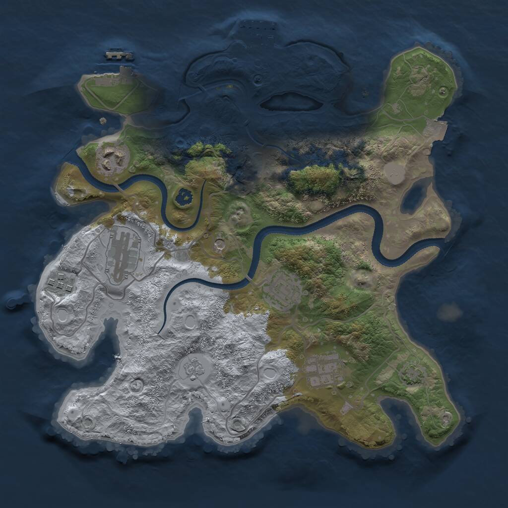 Rust Map: Procedural Map, Size: 3000, Seed: 1658276553, 11 Monuments