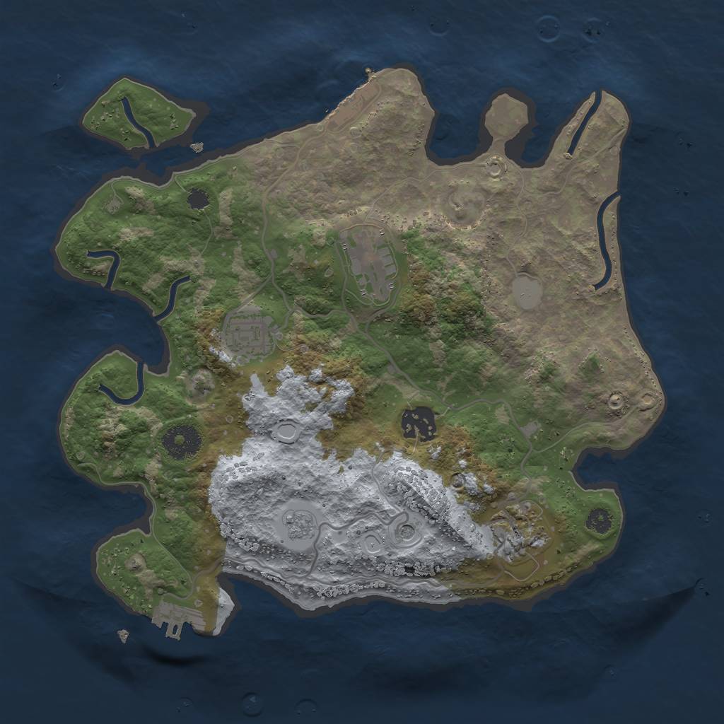 Rust Map: Procedural Map, Size: 3000, Seed: 31666, 11 Monuments