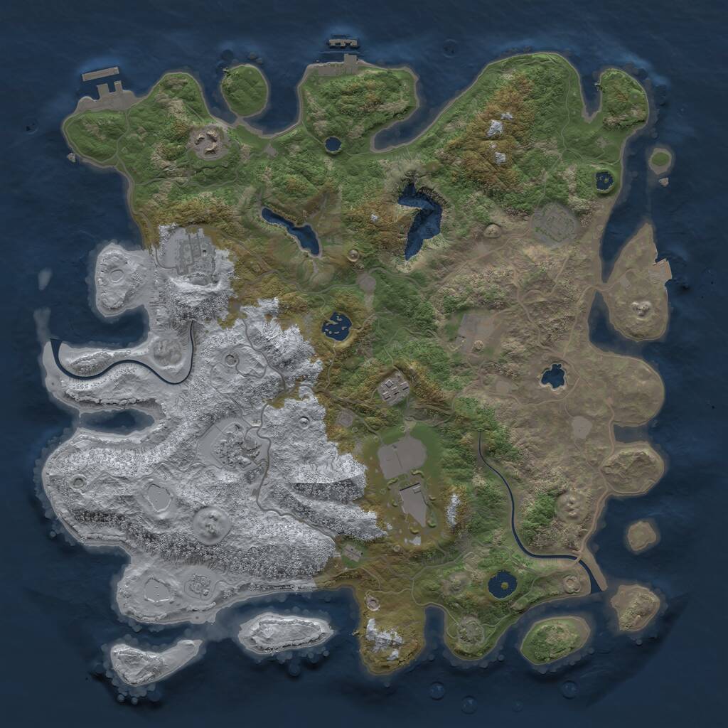 Rust Map: Procedural Map, Size: 4000, Seed: 419883092, 14 Monuments