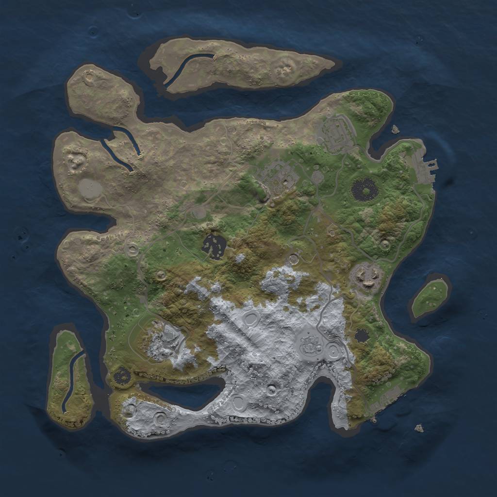 Rust Map: Procedural Map, Size: 3000, Seed: 1787430239, 12 Monuments