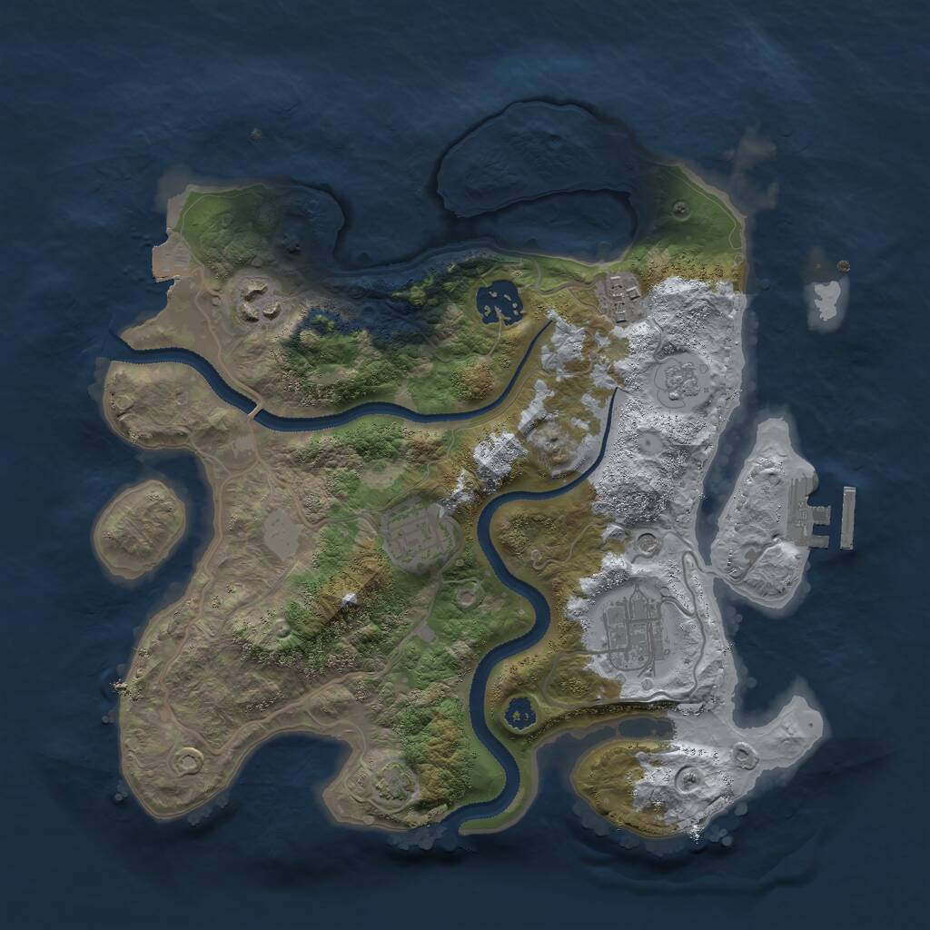 Rust Map: Procedural Map, Size: 3000, Seed: 522, 10 Monuments