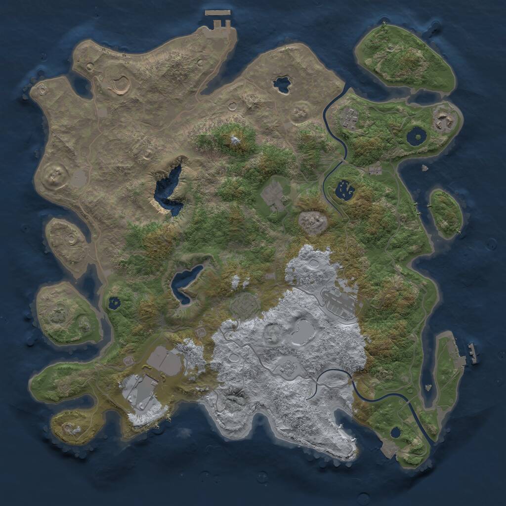 Rust Map: Procedural Map, Size: 4000, Seed: 15653, 14 Monuments