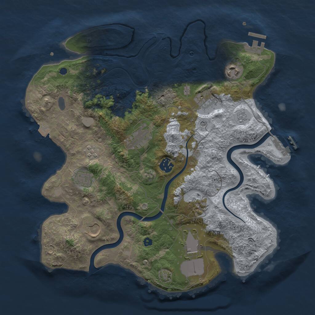 Rust Map: Procedural Map, Size: 3500, Seed: 455993937, 15 Monuments