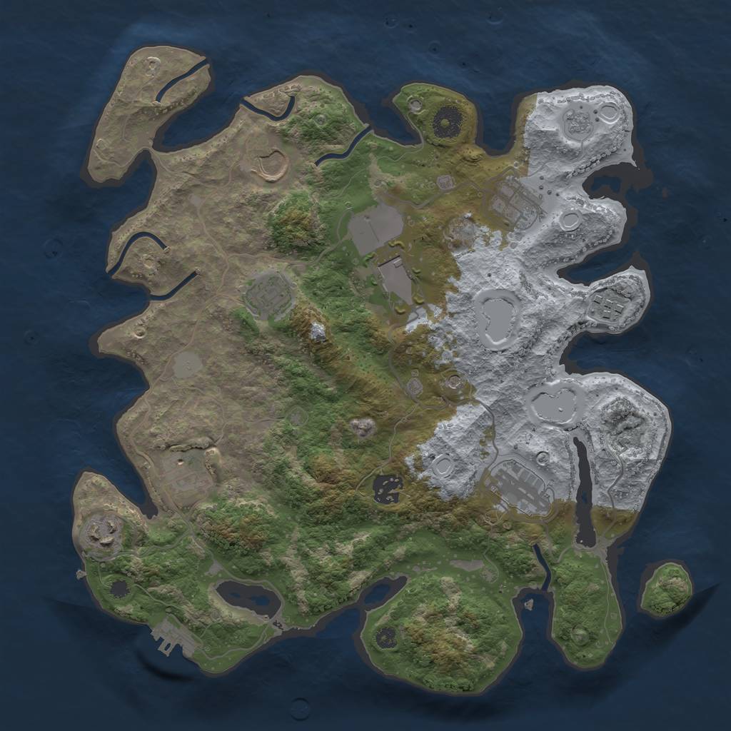 Rust Map: Procedural Map, Size: 3500, Seed: 2034980425, 15 Monuments