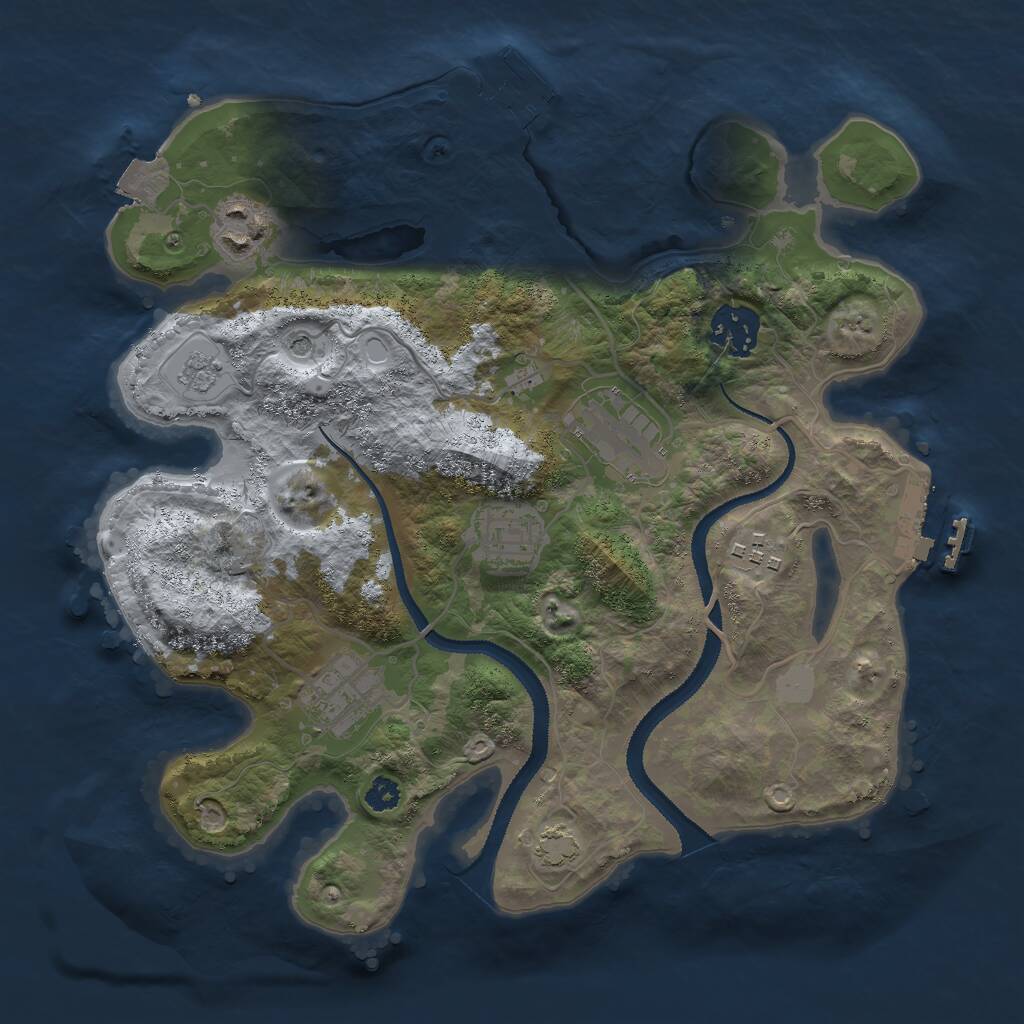 Rust Map: Procedural Map, Size: 3000, Seed: 79203163, 12 Monuments