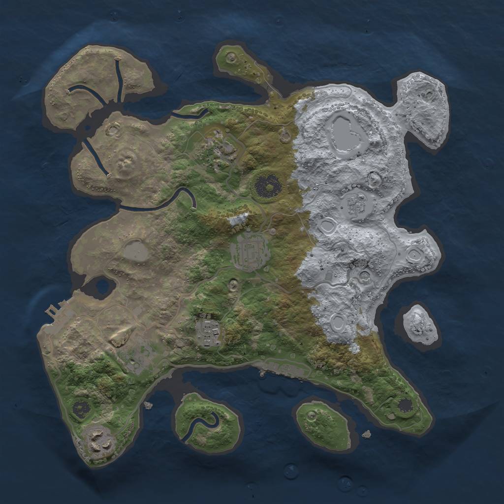 Rust Map: Procedural Map, Size: 3000, Seed: 20147, 12 Monuments