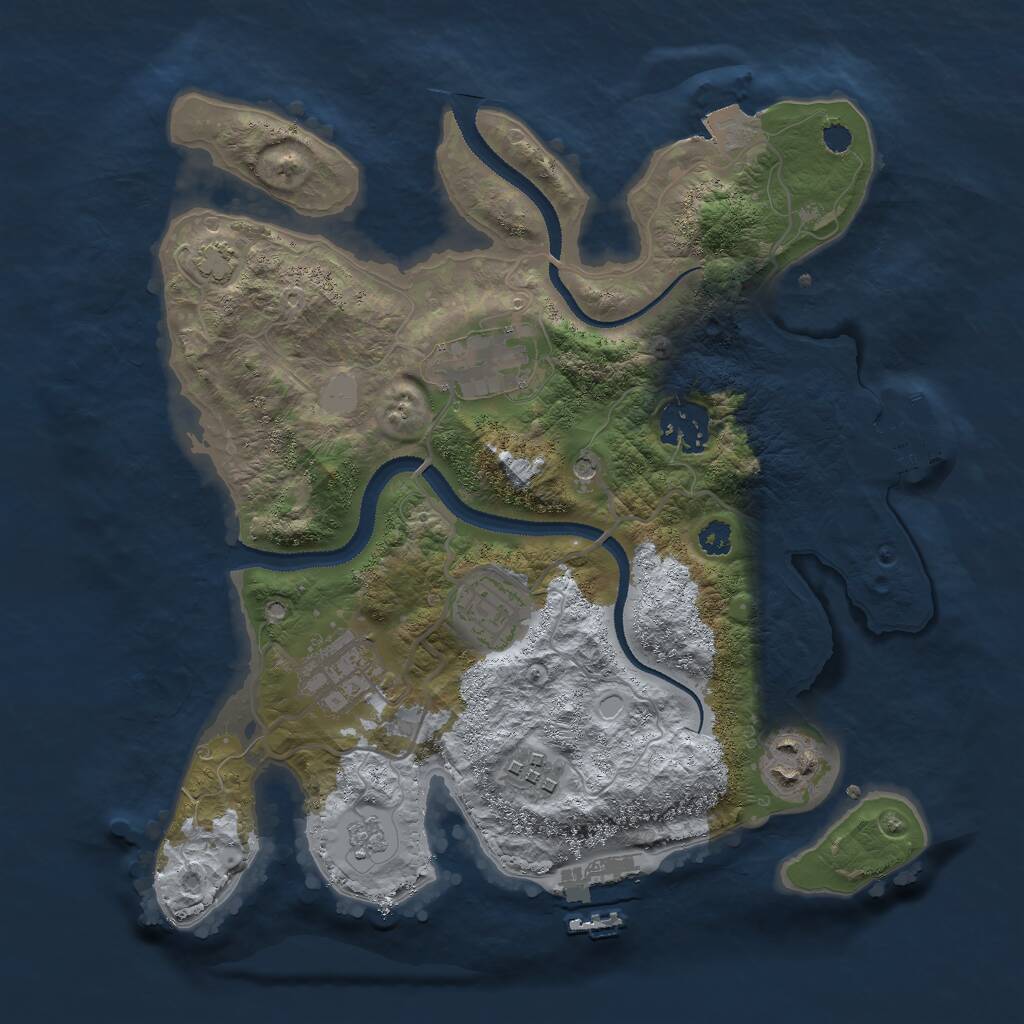 Rust Map: Procedural Map, Size: 3000, Seed: 633982693, 12 Monuments