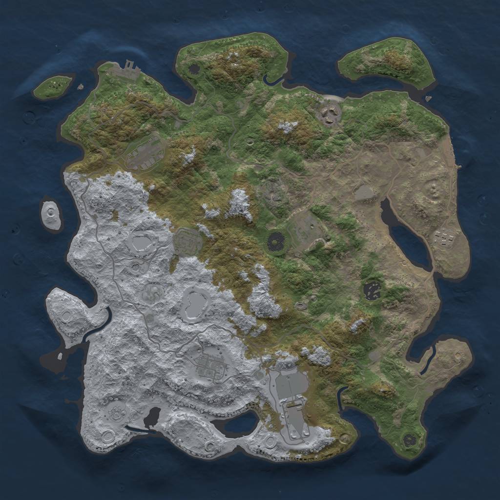 Rust Map: Procedural Map, Size: 4000, Seed: 1420168656, 15 Monuments