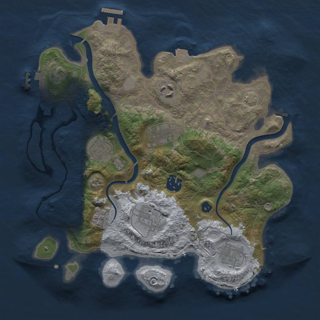 Rust Map: Procedural Map, Size: 3000, Seed: 17031987, 11 Monuments