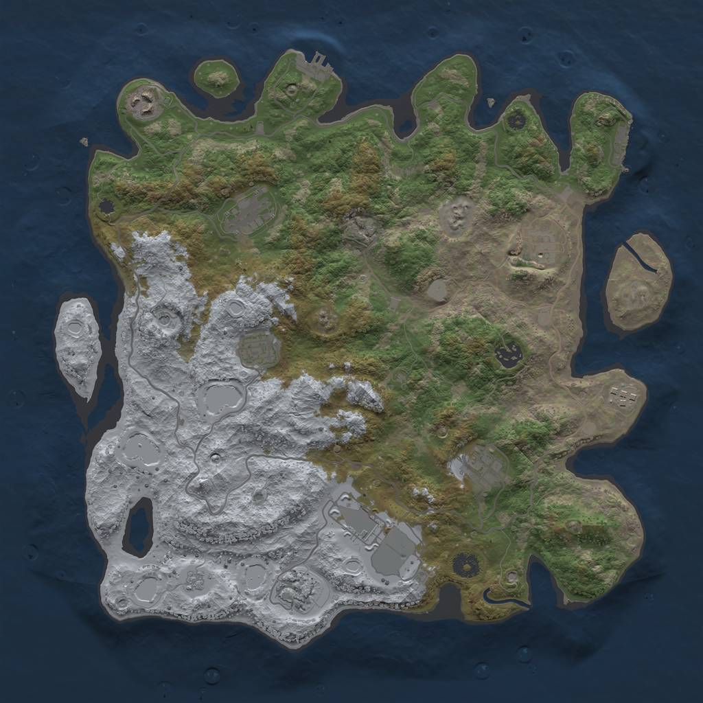 Rust Map: Procedural Map, Size: 4000, Seed: 26971, 16 Monuments