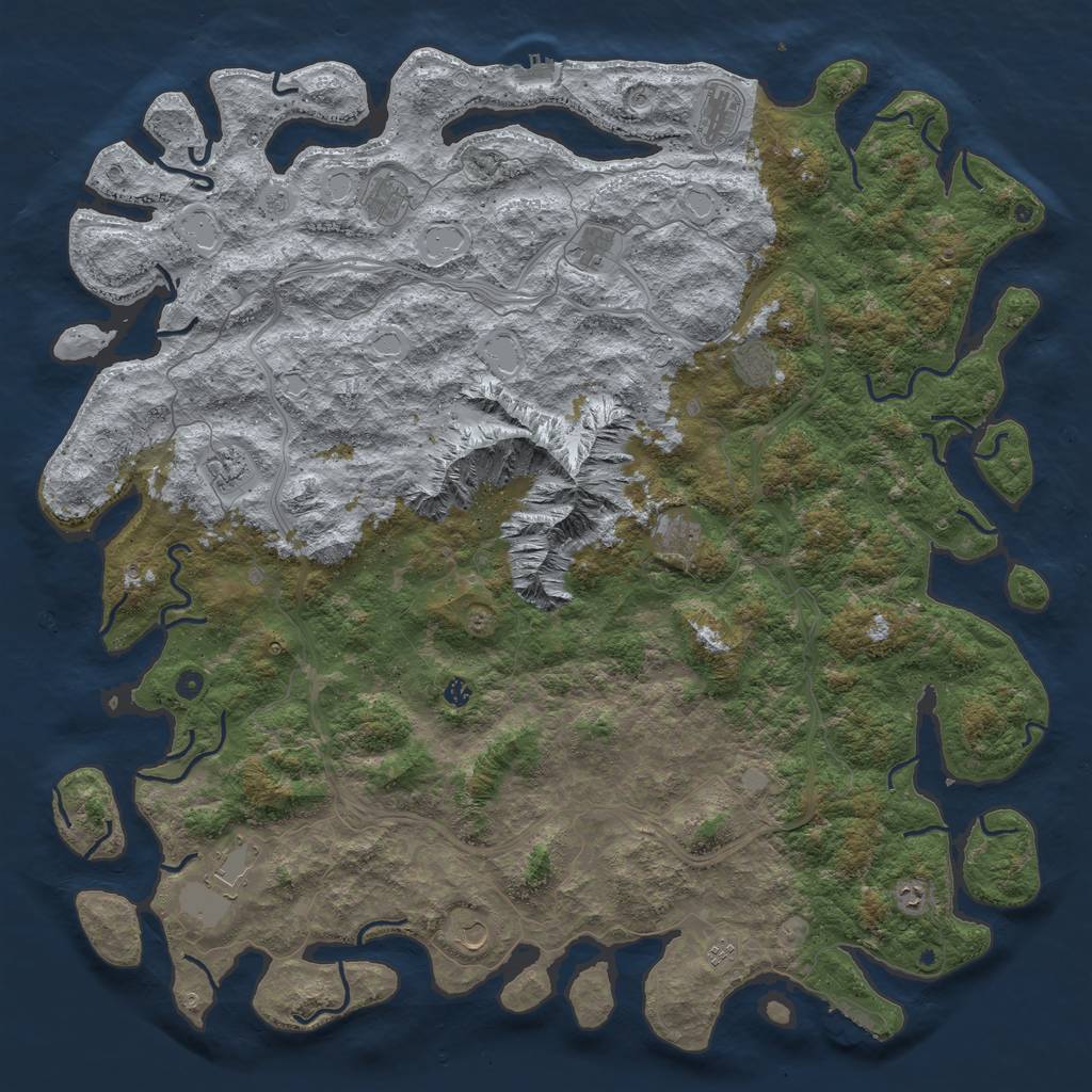 Rust Map: Procedural Map, Size: 6000, Seed: 9761526, 18 Monuments