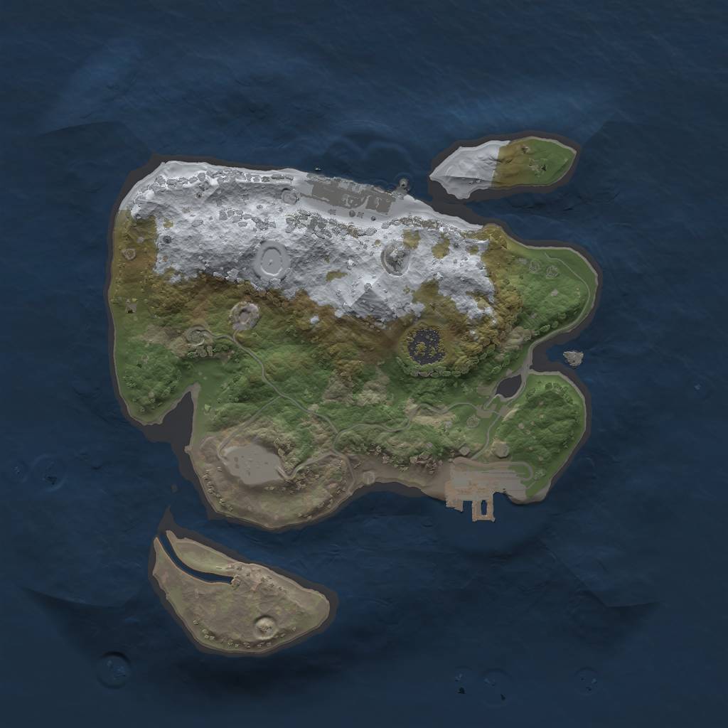 Rust Map: Procedural Map, Size: 2000, Seed: 8425, 5 Monuments