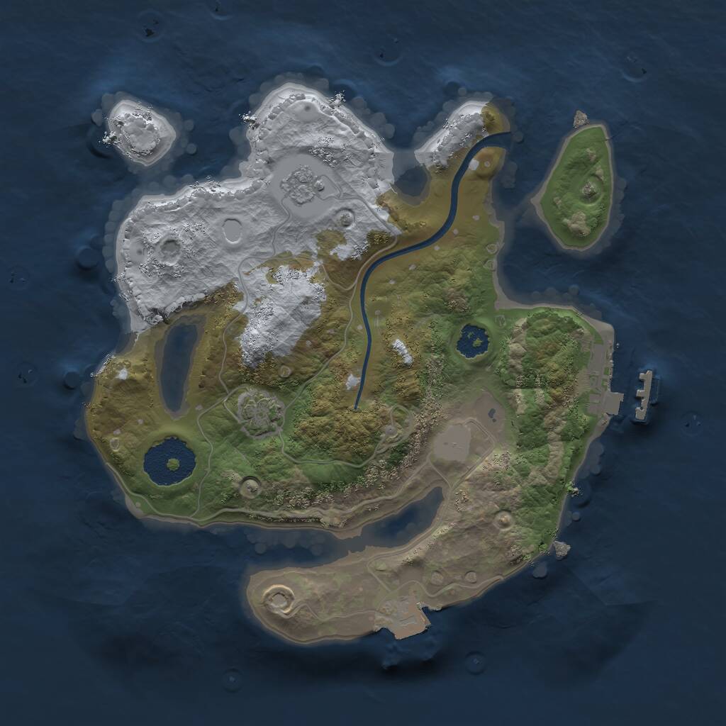 Rust Map: Procedural Map, Size: 2250, Seed: 1769, 4 Monuments