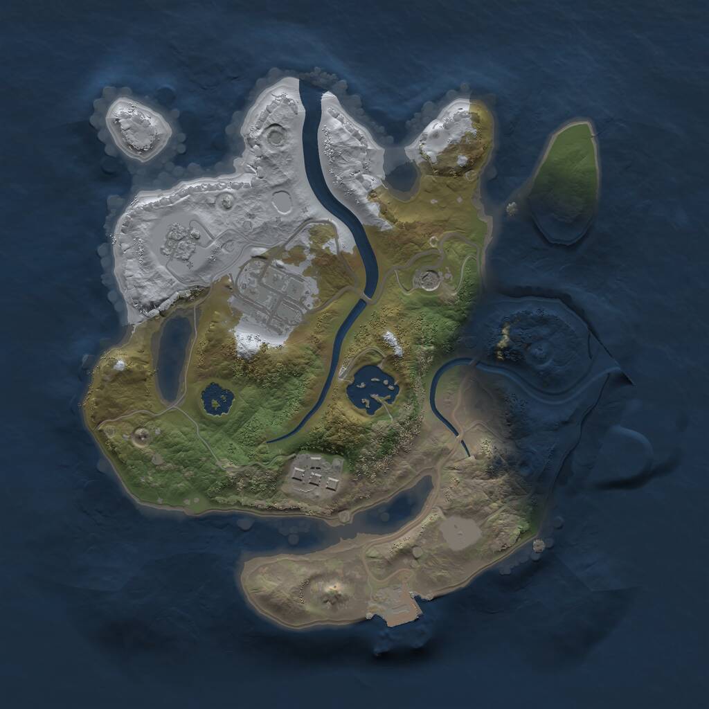 Rust Map: Procedural Map, Size: 2250, Seed: 1769, 6 Monuments