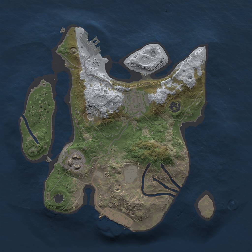Rust Map: Procedural Map, Size: 2250, Seed: 103, 8 Monuments