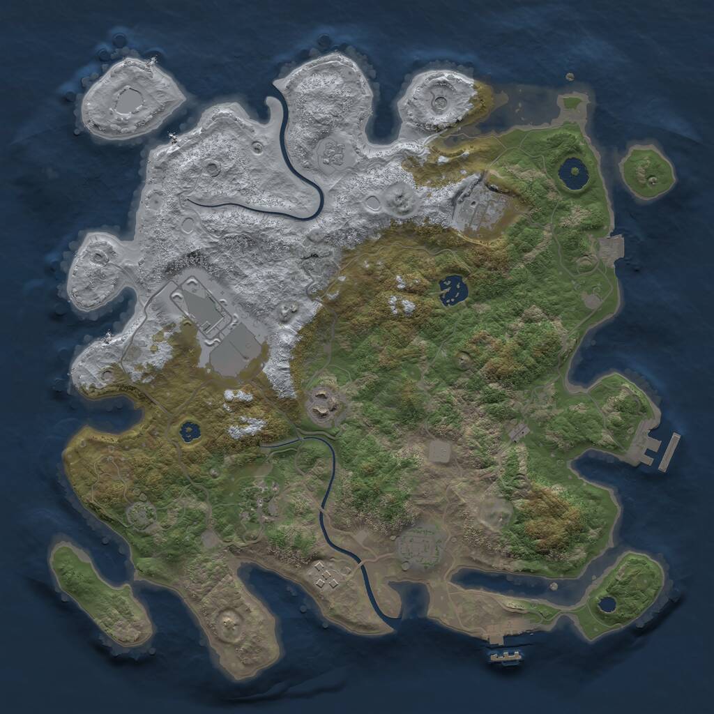 Rust Map: Procedural Map, Size: 3580, Seed: 17524, 13 Monuments