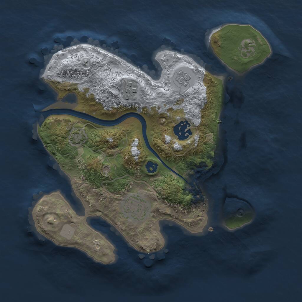 Rust Map: Procedural Map, Size: 2500, Seed: 478734174, 6 Monuments