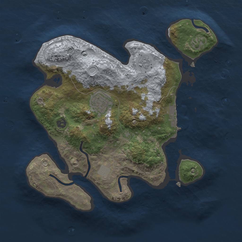 Rust Map: Procedural Map, Size: 2500, Seed: 478734174, 6 Monuments